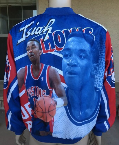 ジャケット・アウター VINTAGE ChalkLine PISTONS STADIUM JAC 90's Isiah Thomas Detroit Pistons Chalk Line NBA Jacket