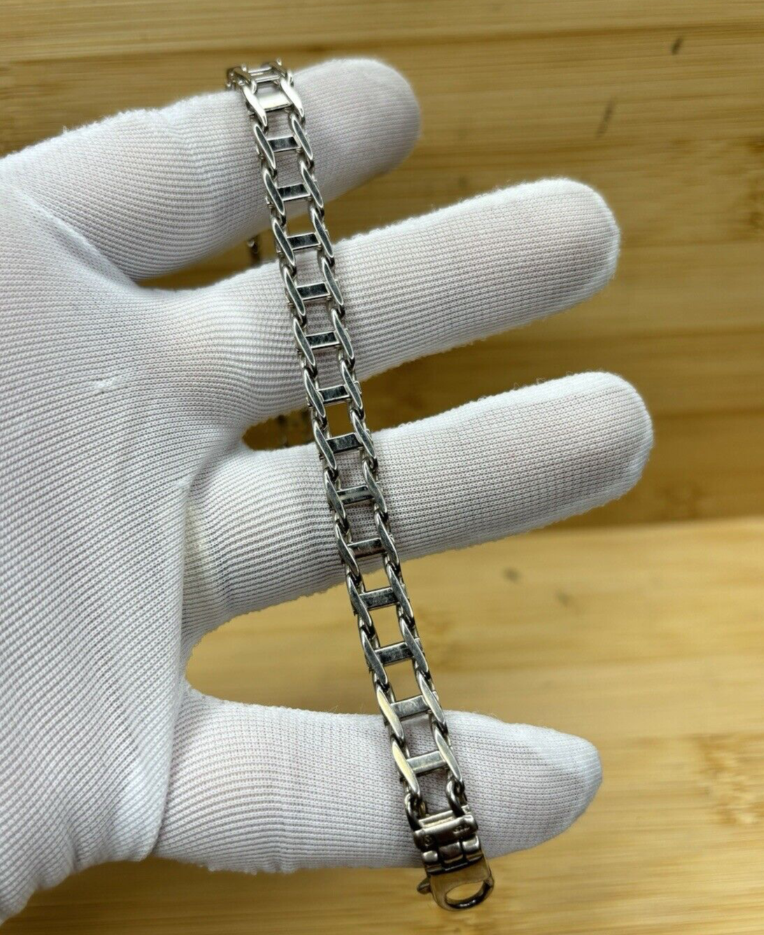 Unique H-Link .925 Sterling Silver Bracelet 8.5