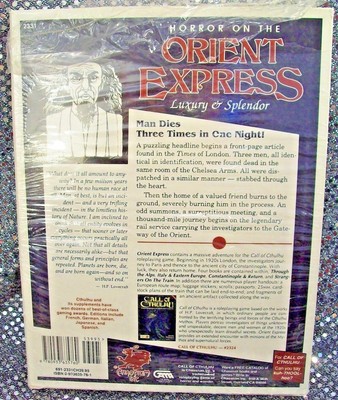 CALL OF CTHULHU: HORROR ON THE ORIENT EXPRESS 1ST ED. (1991) CHAOSIUM  #2331 NEW