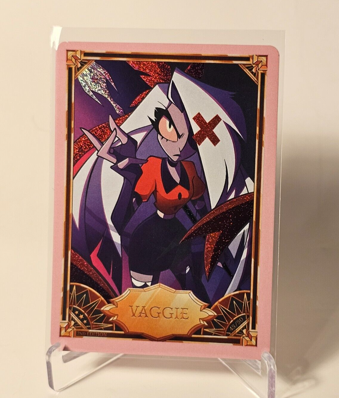 Hazbin Hotel Trading Card - Vaggie 45/50 PINK FOIL - 2nd Edition