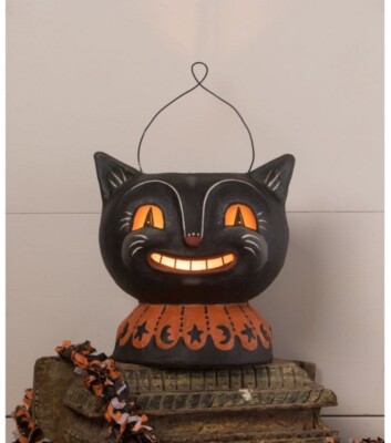 Bethany Lowe Johanna Parker Halloween Magic Catty Jack Lantern Black Cat Retired