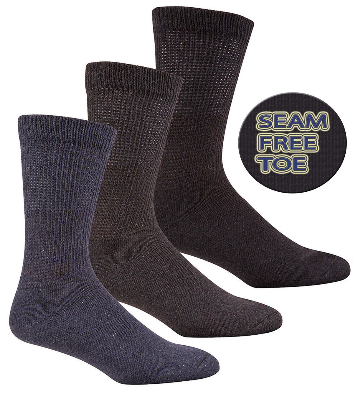 Mens Extra Wide Diabetic Socks Thicker Sports Loose Top Oedema WIDER