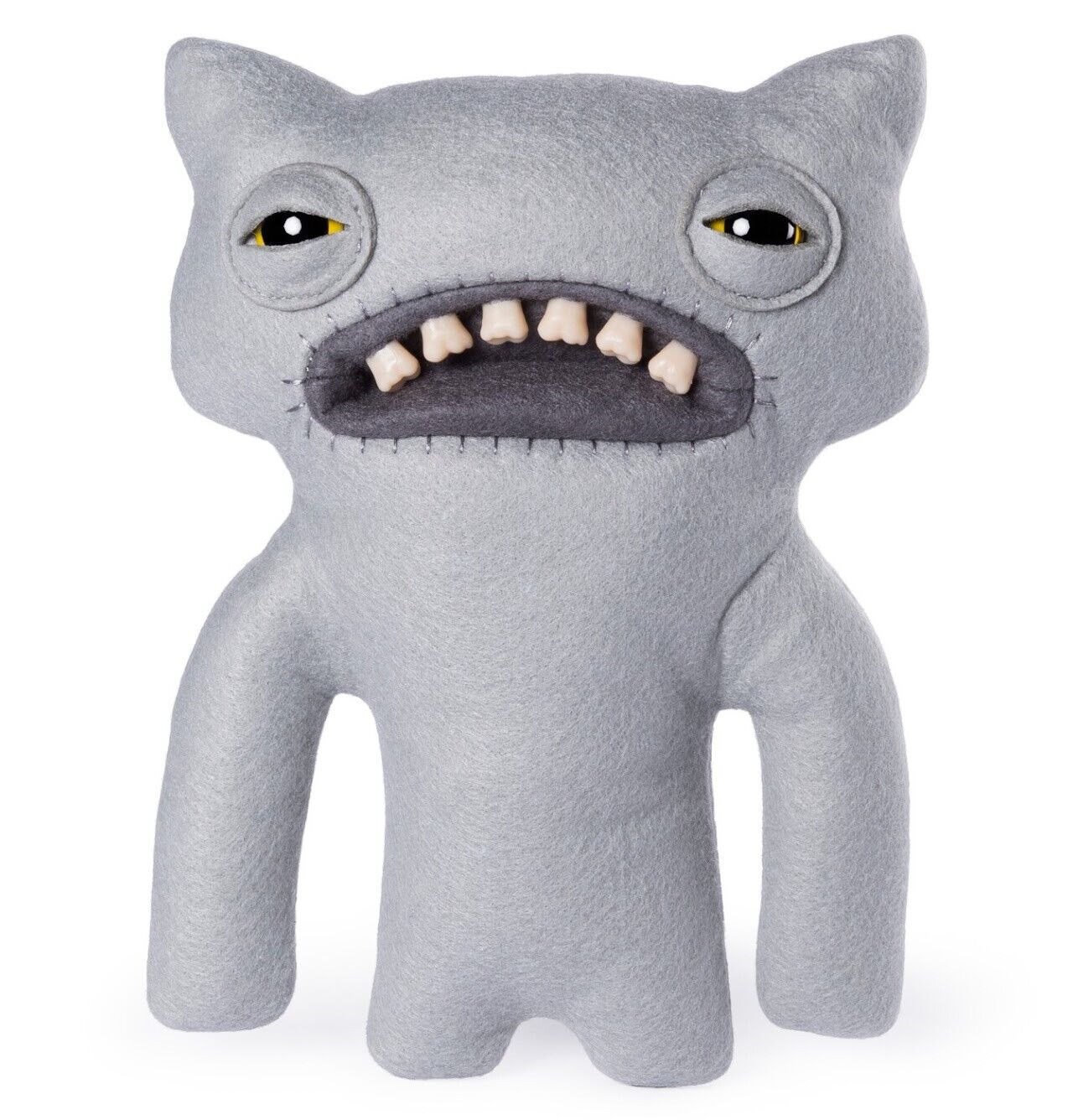 Fuggler Funny Ugly Monster Wide-eyed Weirdo Light Grey Felt Fuggler Funny Ugly Monster Wide-eyed Weirdo Light Grey Felt