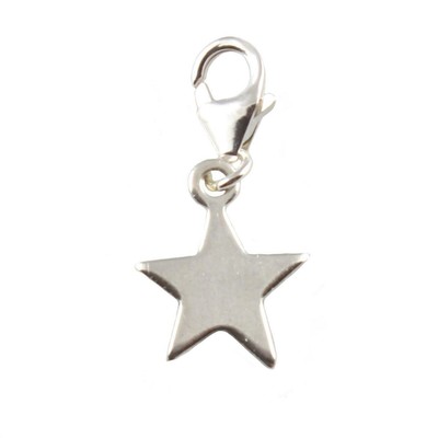 Star Charm - 925 Sterling Silver Clip On Charms - Soldered On Clasp