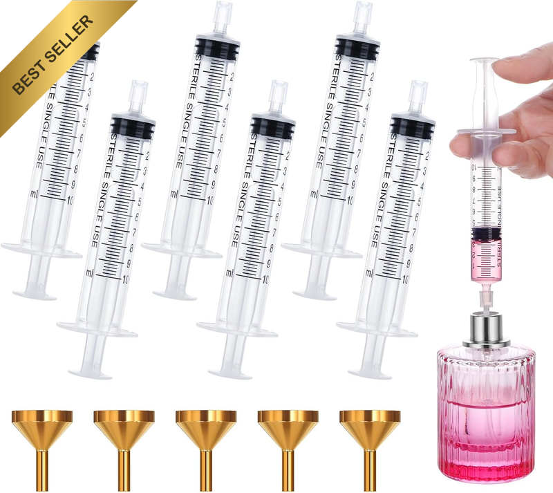 Perfume Cosmetic Transfer Tools, Include 6 PCS 10Ml Fragrance Decanter Syringe a