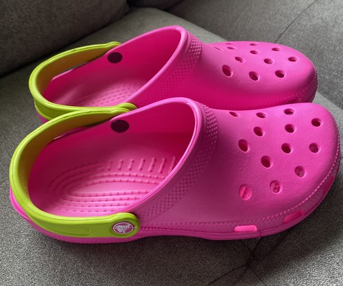 美品　CROCCS クロックス サイプラス W6 ブラウンｘピンク crocs クロックス ストンプ クロッグ STOMP CLOG PINK CRUSH