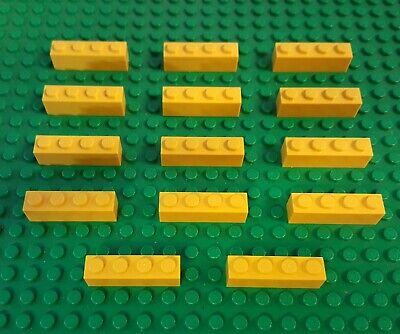 Lego Lot Of 14 Part 3010 Brick 1 x 4 Yellow From Spongebob set 3826 Build-A-Bob