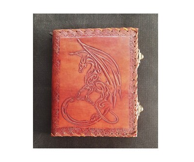 Genuine Handmade Dragon Embossed Vintage Leather Journal With Two Lock Best Gift