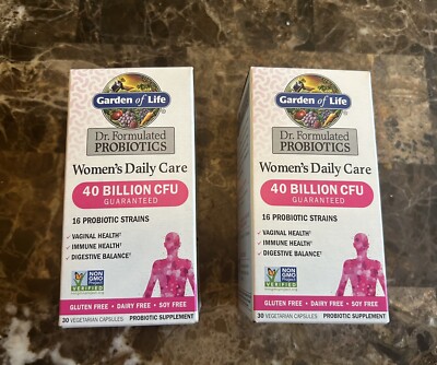 2 Pack Garden of Life Women's Probiotics Capsules,40 Billion CFU 30 Count x2=60.