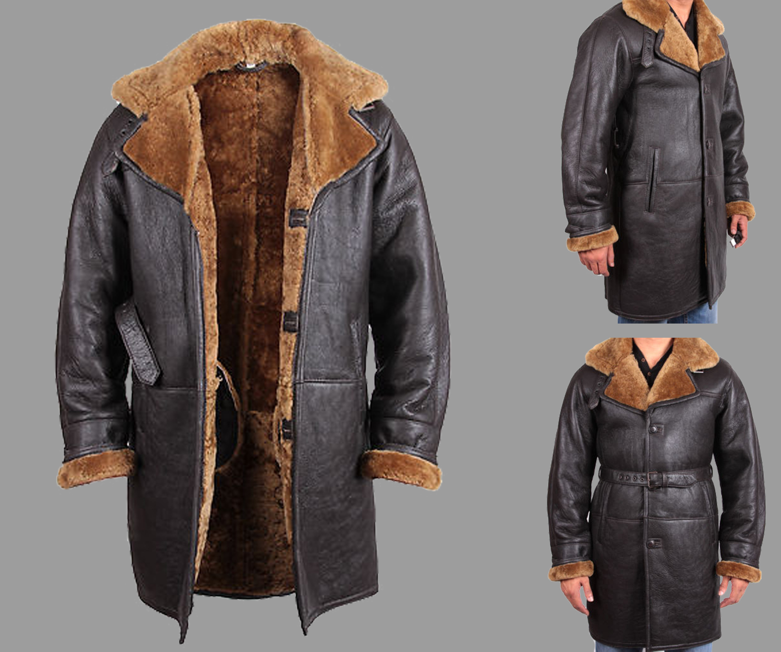 BRANDSLOCK BRANDSLOCK HERREN LEDER JACKE BLAZER ECHTES SCHAFSFELL B3 FLIEGEND