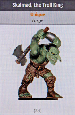 D&D miniatures Dangerous Delves #34 SKALMAD, THE TROLL KING w/stat card