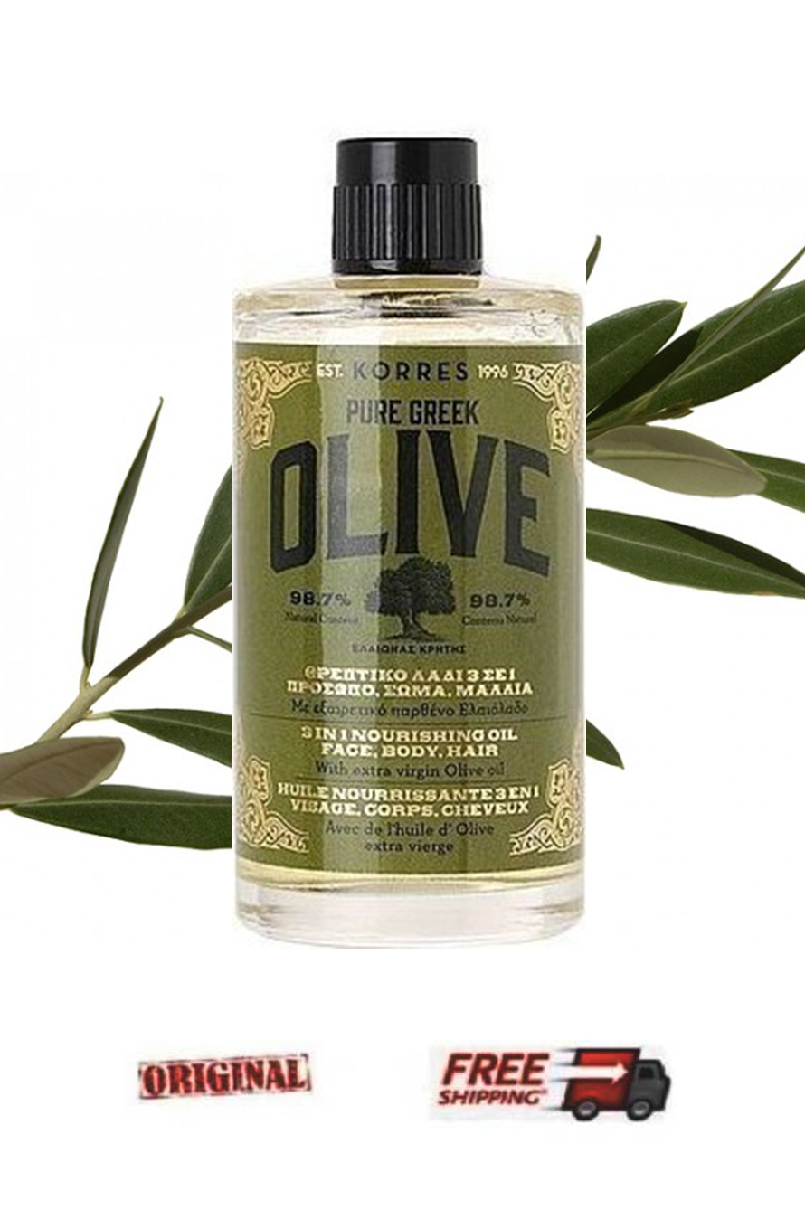 Korres Pure Greek Olive 3 In 1 Nourishing Oil / FACEBODYHAIR 100ml