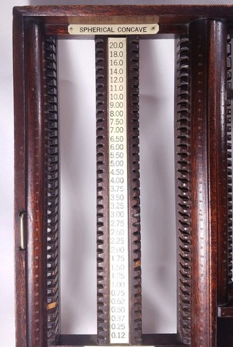 Antique Vintage Optometrist Tillyer Trial Lens Test Display Wooden Optometry