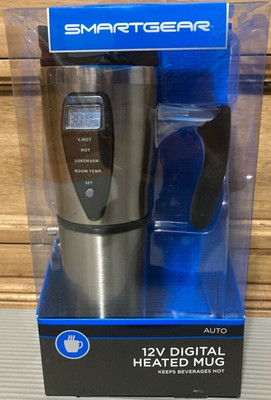 Smart Gear 12V Digital Heated Stainless Steel Insulated Travel Mug With Charger