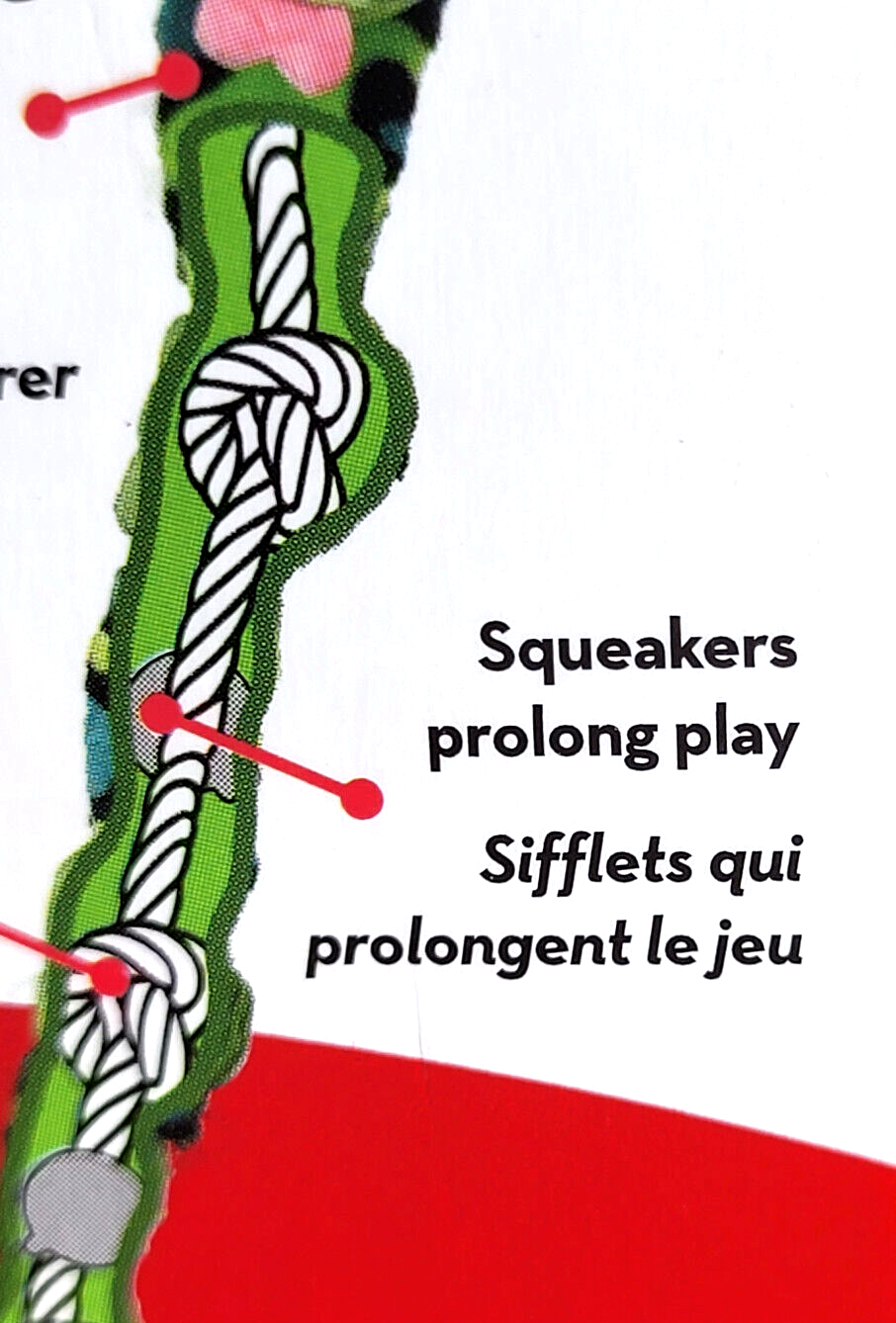 KONG Knots Snake Green Low Stuff Squeaky Dog Tug Toy 24"