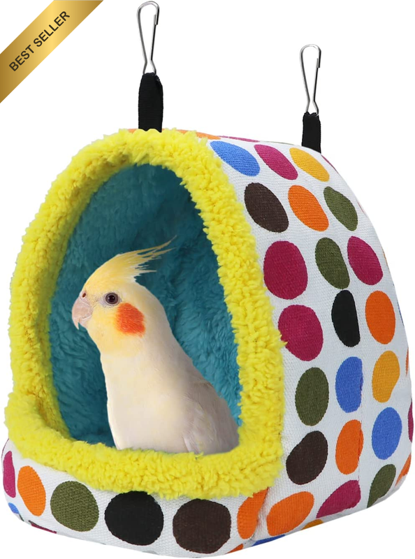 Bird Hanging Hammock Winter Warm Parrot Nest House Bed Plush Snuggle Pet Cave Ha