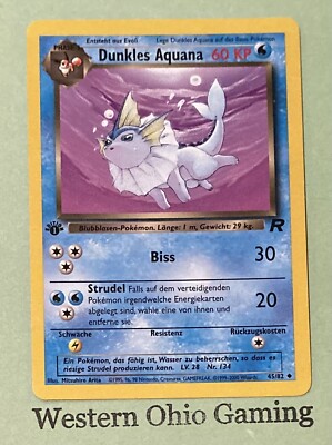 Pokemon TCG Dunkles Aquana #45/82 GERMAN 1st Edition Team Rocket