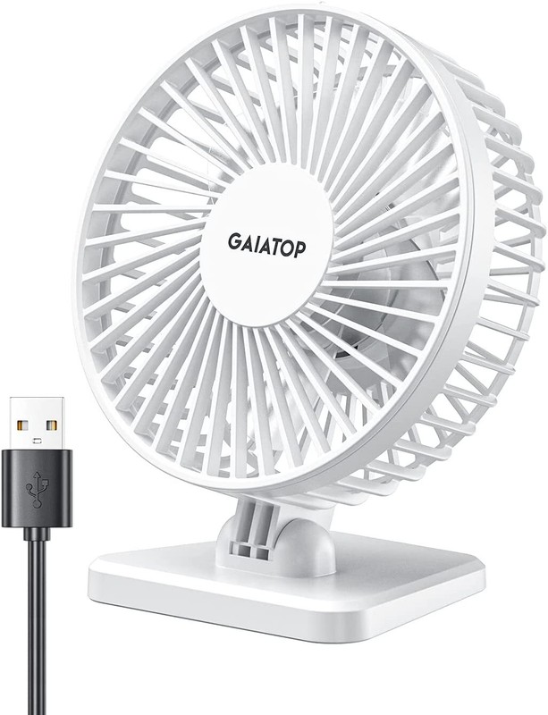 USB Desk Fan Table Mini Air Cooler Small Powerful Personal Portable Adjustable