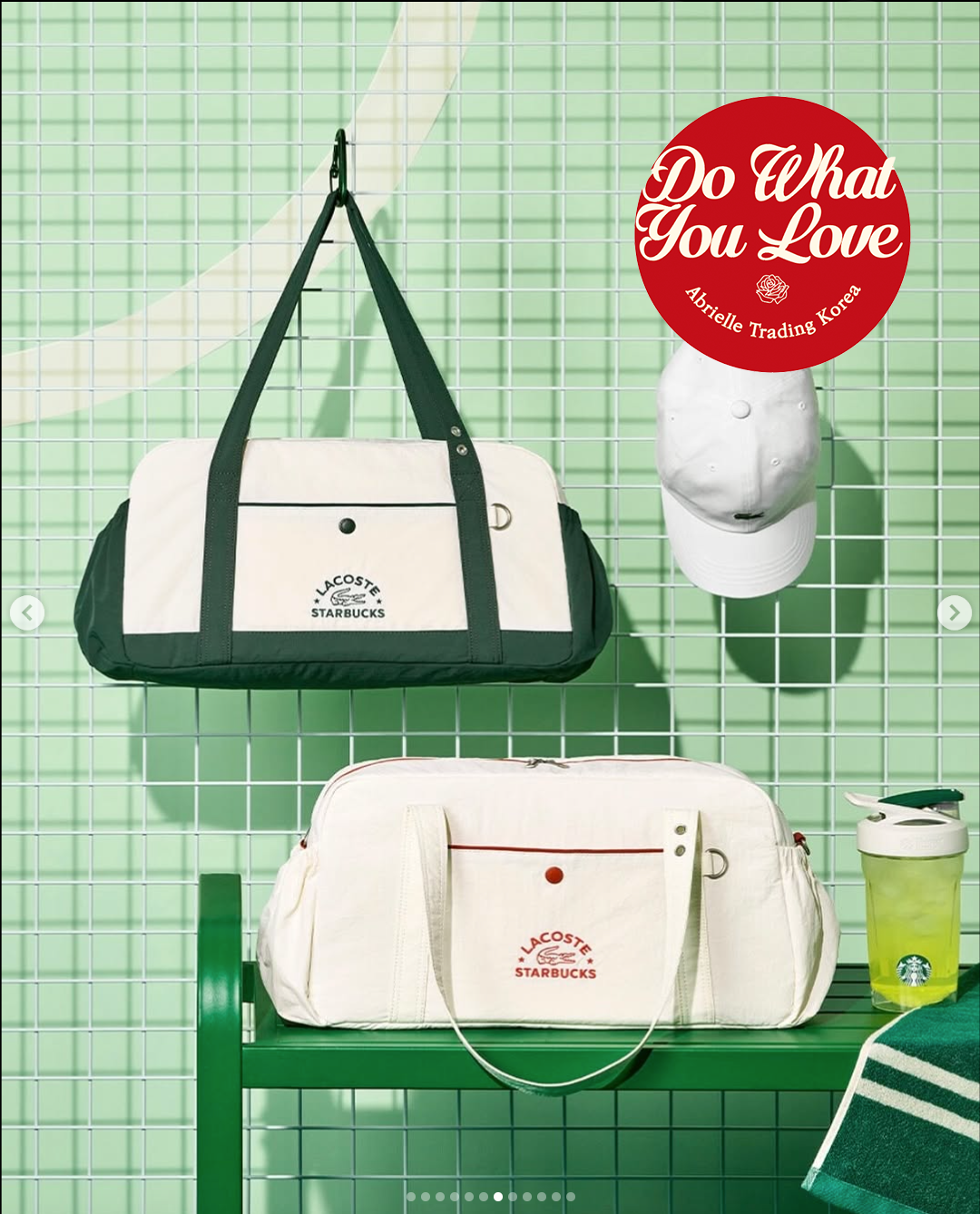 韓国 スターバックス LACOSTE ラコステ バッグ アイボリー 韓国 スターバックス LACOSTE ラコステ バッグ アイボリー