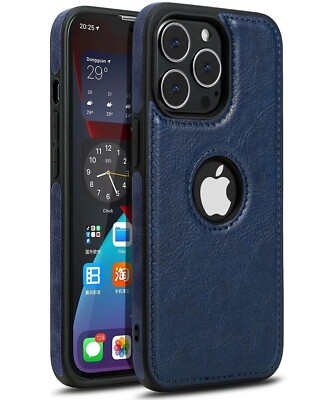 For iPhone 16 15 14 Plus 13 12 11 Pro Max Mini Slim Luxury Leather Case Cover