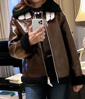 Mango  Moto Jacket Faux/PU/Vegan Leather size S