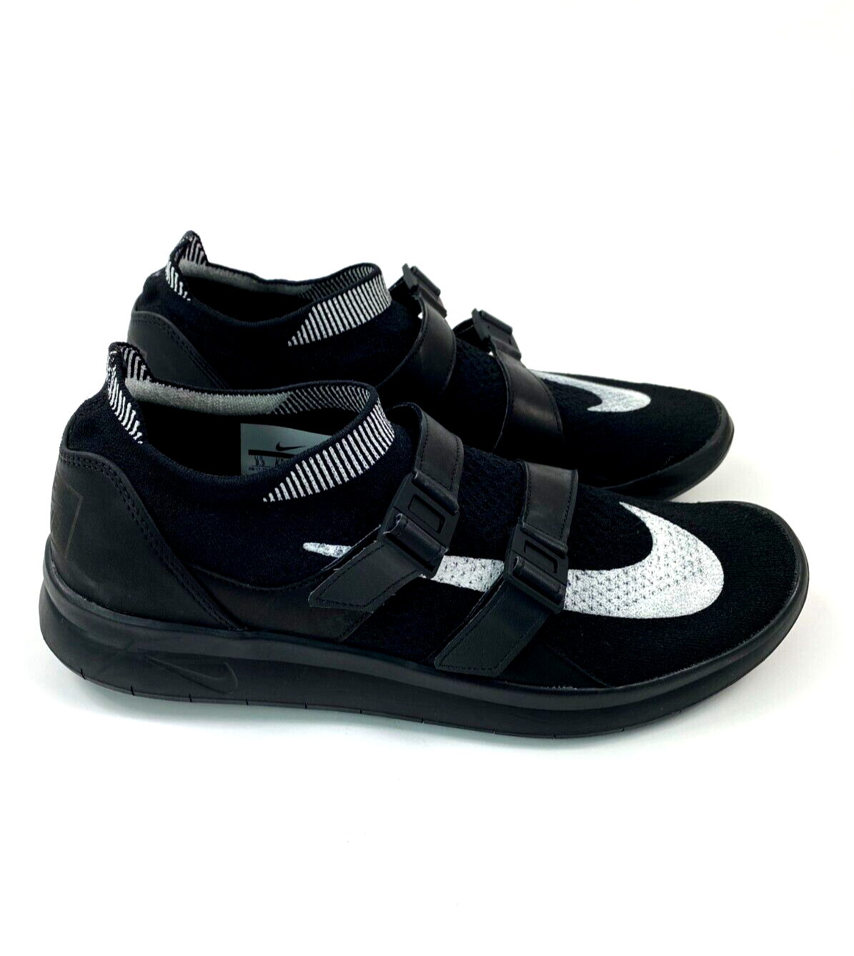 NIKE AIR Sock Racer Ultra Flyknit Men's Sneakers 904580-001 Size 9.5 Black Sail