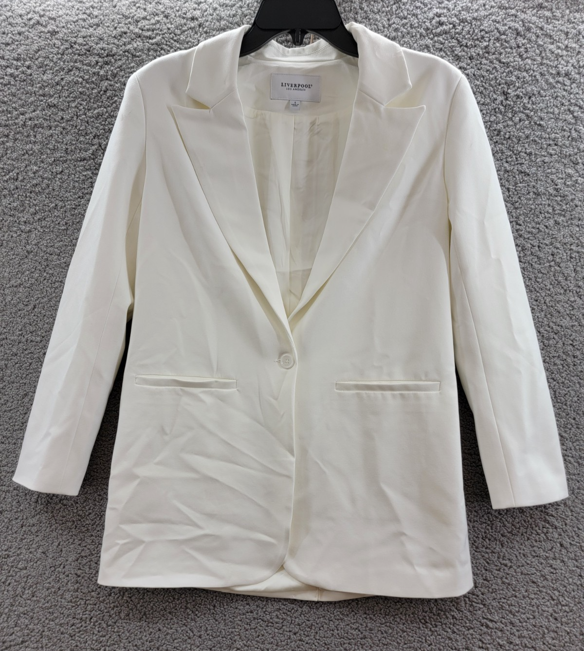 Liverpool Los Angeles Button Front Oversized Front Blazer Womens Small Porcelain - Picture 2 of 20