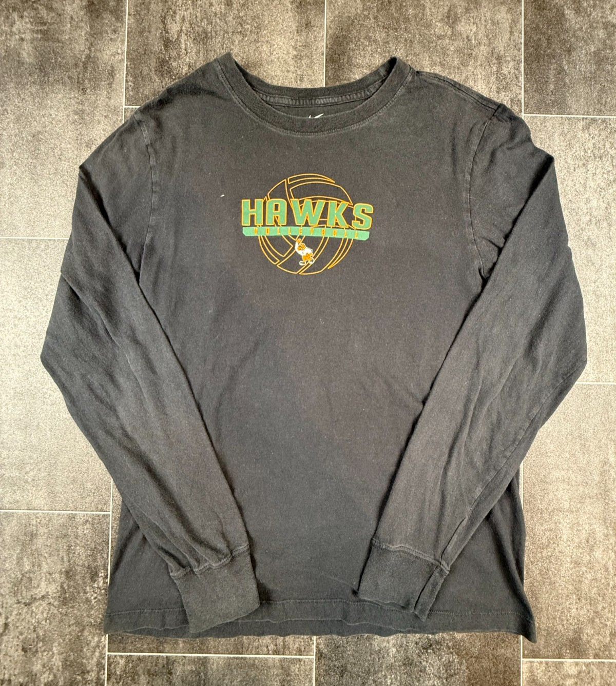 Atlanta Hawks Volleyball Club Nike T-Shirt Men S Black Graphic Print Long Sleeve