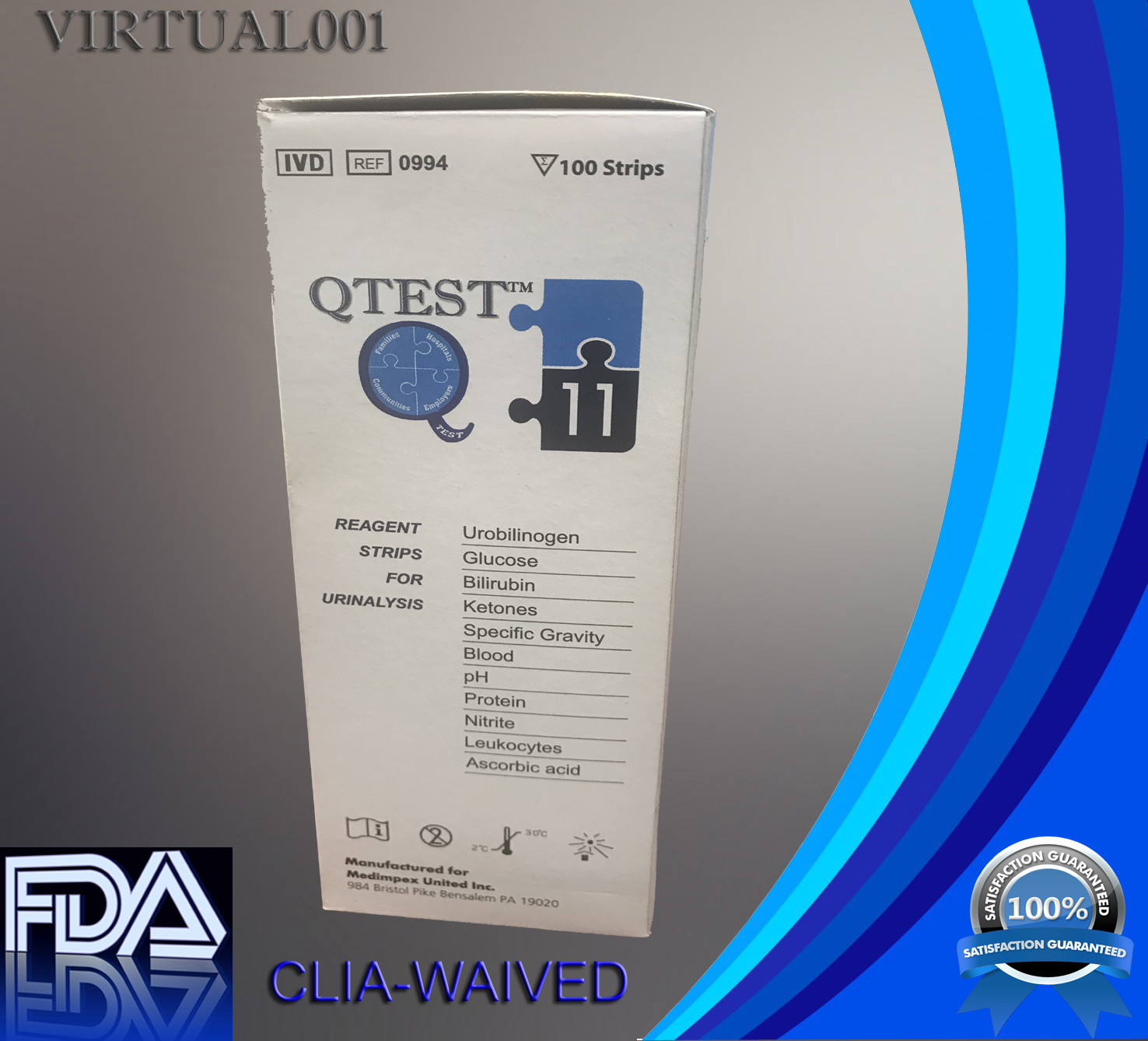 NEW 11 Parameter Urinalysis Reagent Urine Test Strips UTI Protien Glucose