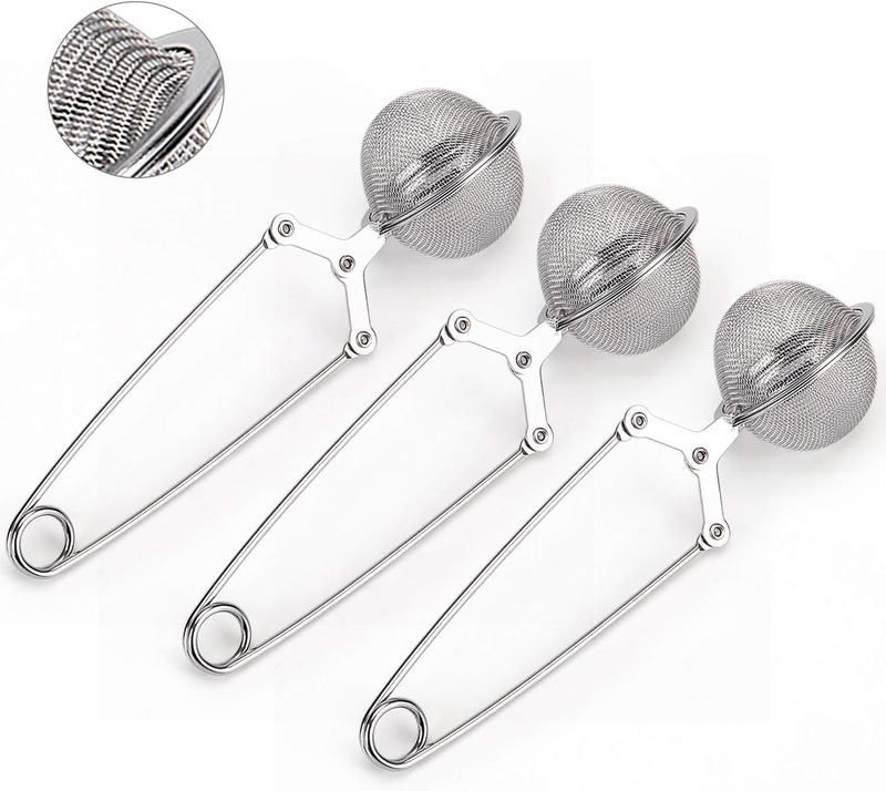 Tea Infuser Strainer 3 Pack Stainless Steel Fine Mesh Loose Leaf Tea Ball Filter
