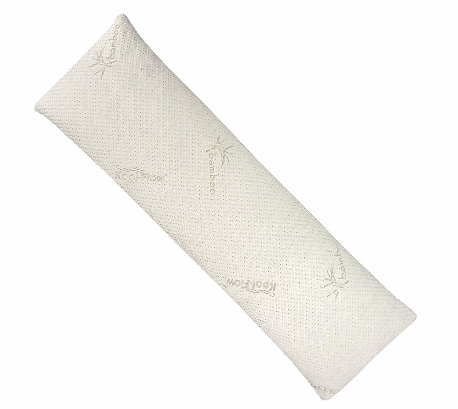 Firm Body Pillow with Kool-Flow Breathable Cooling Hypoallergenic Outer Fabric