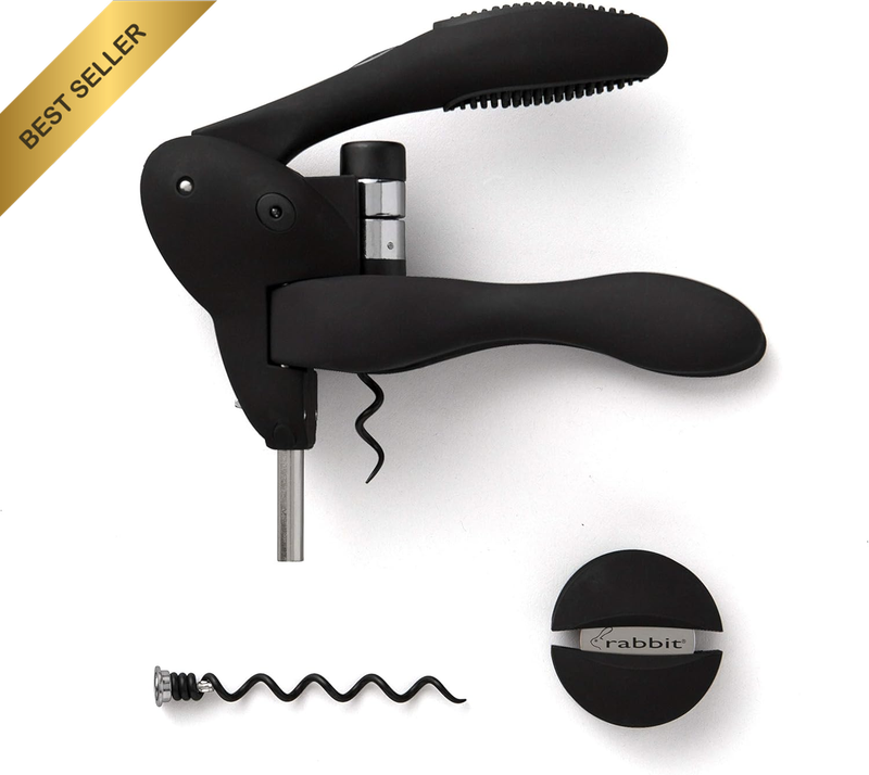 Original Lever Corkscrew with Foil Cutter and Extra Spiral (Velvet Black)