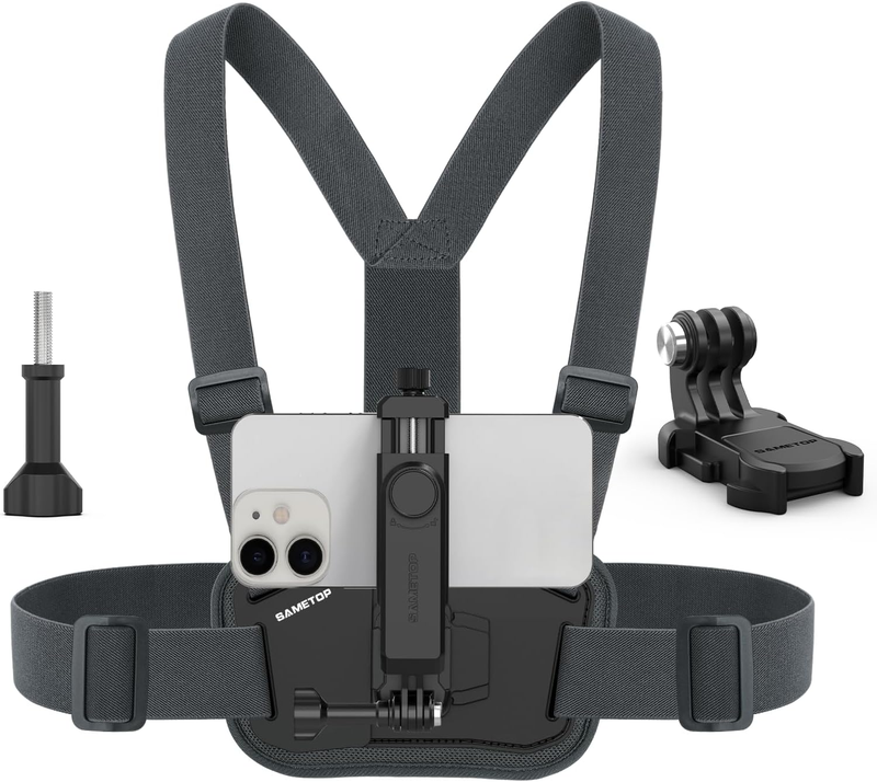 Phone Chest Mount Harness Holder Mobile Phone Strap Clip Compatible with iPhone