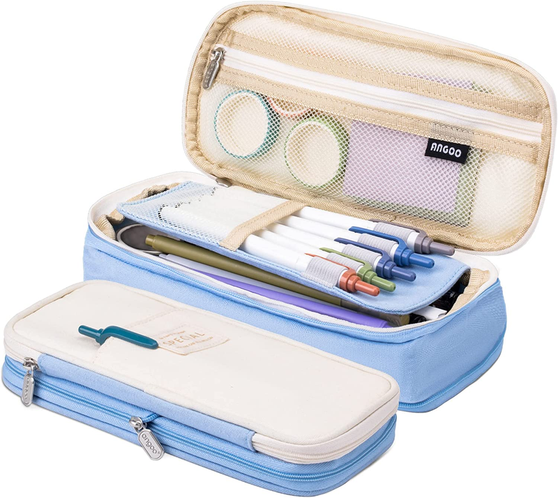 Colourful Large Storage Pencil Case Pen Bag with Zipper Big Capacity Pouch Organ