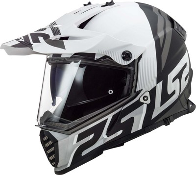 LS2 Blaze Adventure Motorcycle Helmet Sprint Gloss Black/White Small