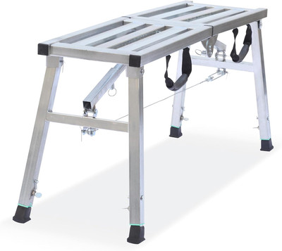 Work Platform Adjustable Height Steel Portable Scaffolding Platform 380 LBS Load