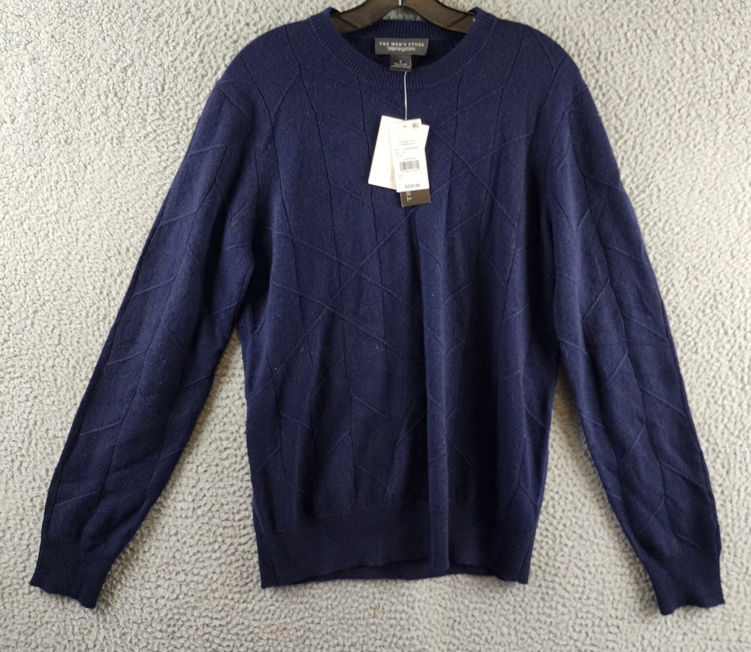 The Men's Store at Bloomingdale's Novelty Stitch Sweater Men's S Navy Blue L/S - Picture 1 of 13