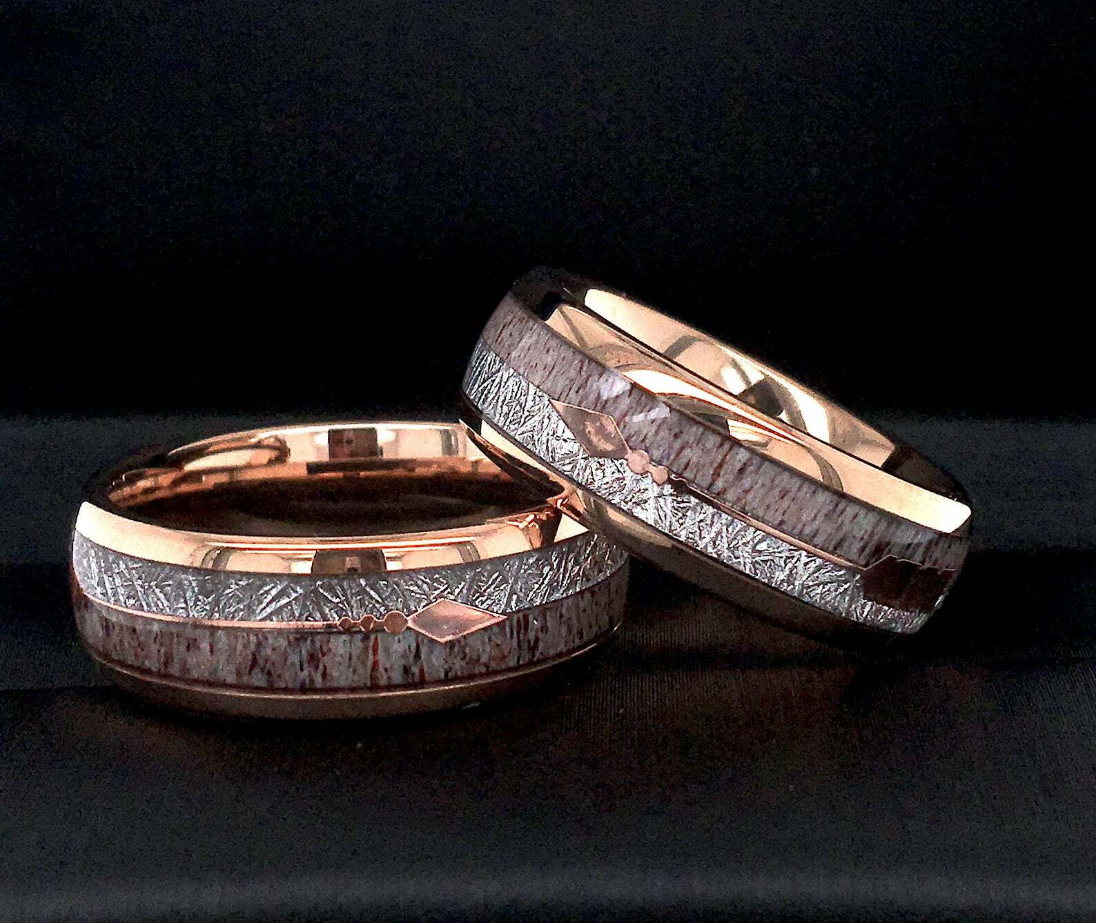 Pre-owned Rings Paradise Mens Wedding Band, Women Ring, Unique Wedding Band, Ring, Rose Gold Tungsten Car