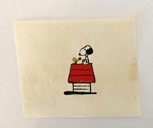 Original Vintage Snoopy and Woodstock Mini Iron On Transfer Cartoon Peanuts
