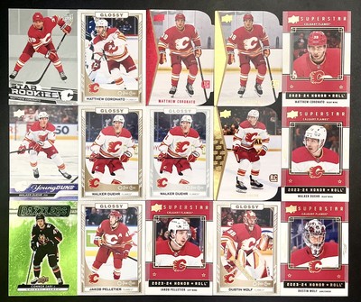 Lot (15) 2023-24 Upper Deck Young Guns & Rookie Inserts - Calgary Flames Players