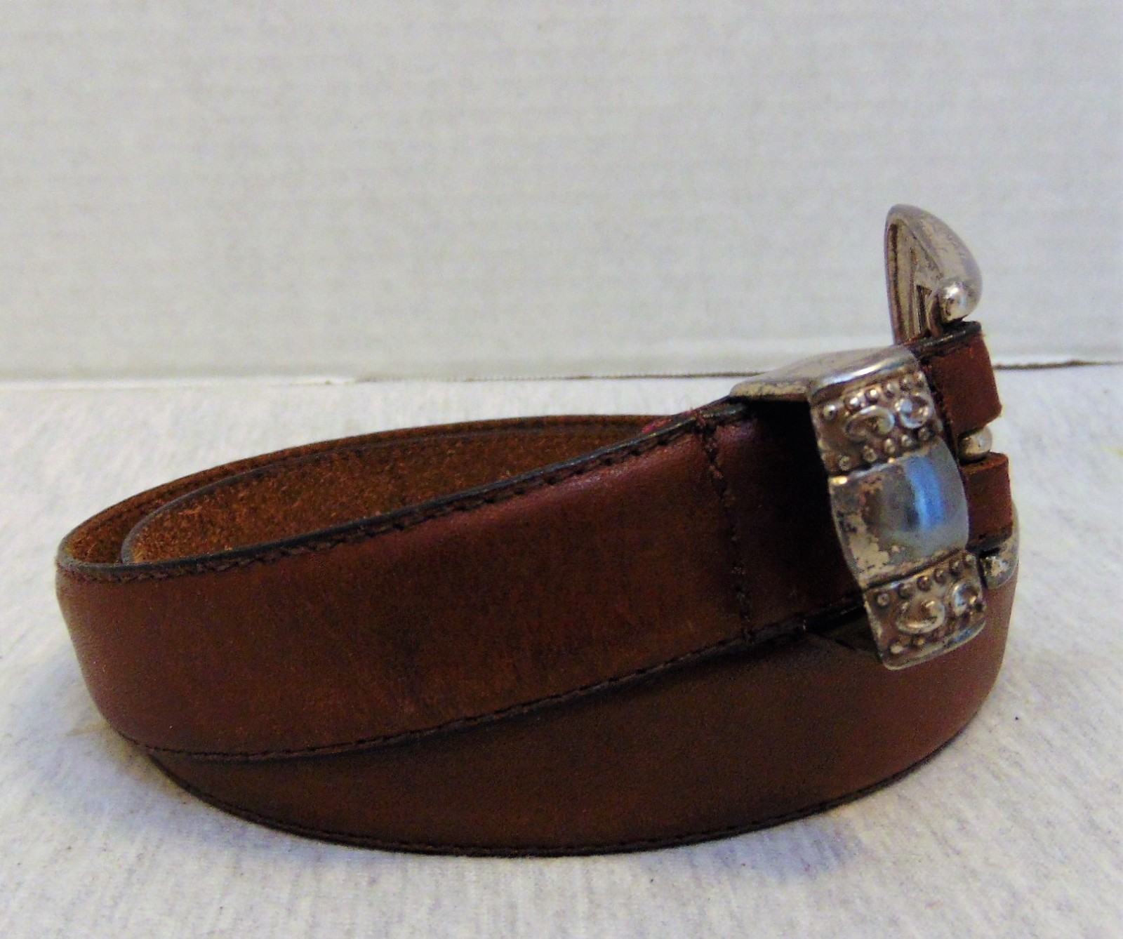 Vintage Donna Katz Brown Leather Belt 32