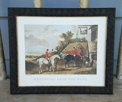 Returning From The Hunt English Hunt Scene 7/8'' Manchester Black Ornate Frame