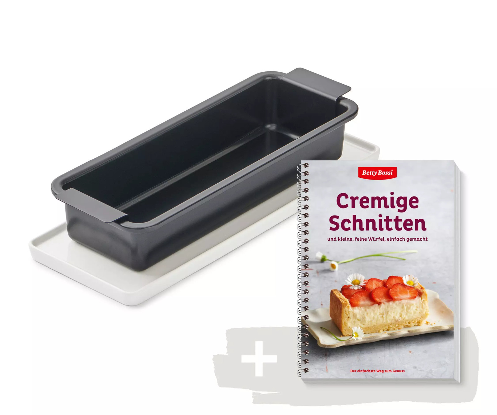 BETTY BOSSI Backbuch Cremige Schnitten Rezeptbuch Dessertbuch + Backform - Bild 1 von 6