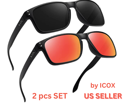 2 PACK Gafas De Sol Polarizadas Para Hombre Lentes Cuadrado Men Sport  Sunglasses