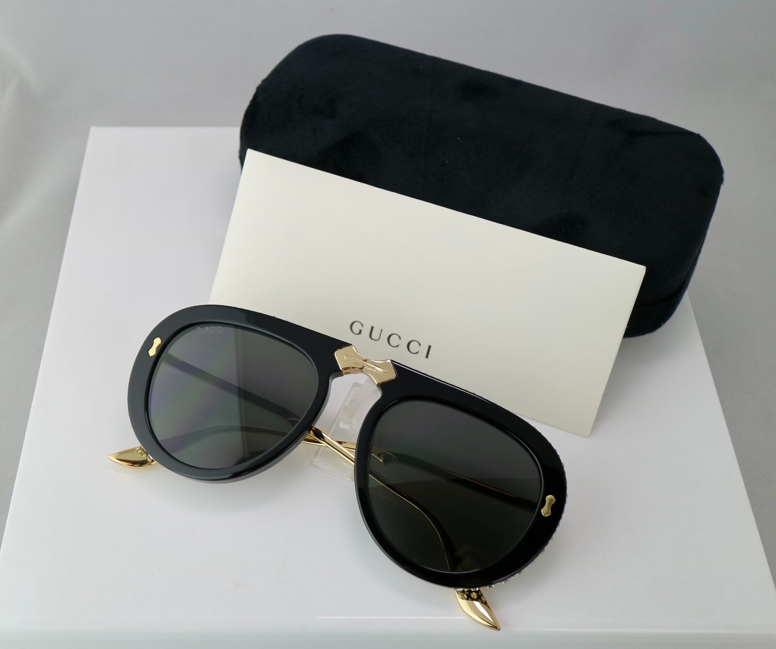 GUCCI sunglasses vintage GG3116 ケース付き Gucci Sunglasses Vintage Black Rectangle Wrap Retro GG 2516