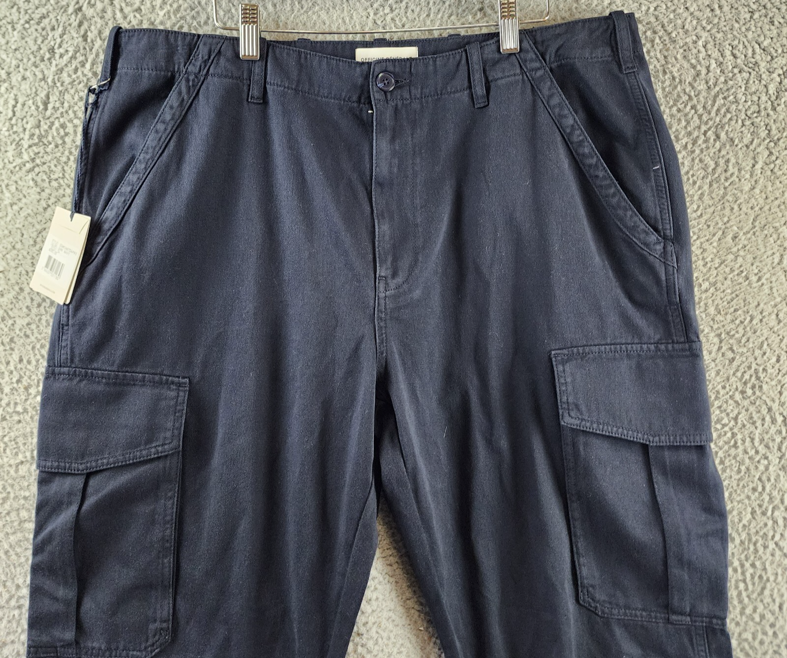 Officine Générale Kenny Pigment Dye Cargo Pants Men's 54 Dark Navy Zip & Button - Picture 4 of 15