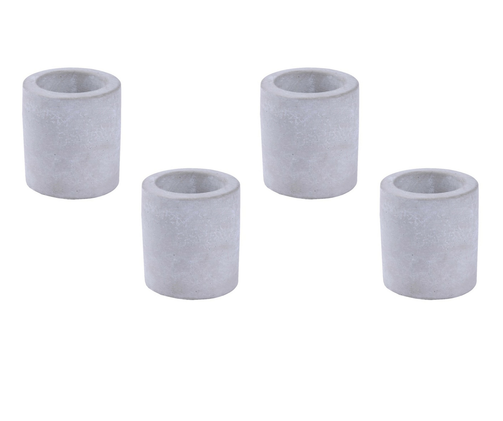 4 Kerzenhalter 2in1 STONE 6,5x6cm Kerzenständer in Betonoptik grau für Stabkerze