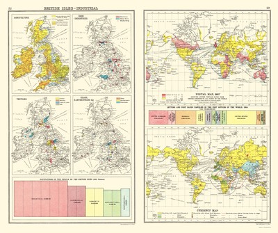 British Isles Industrial Global Currency - Newnes 1907 - 23.00 x 27.51
