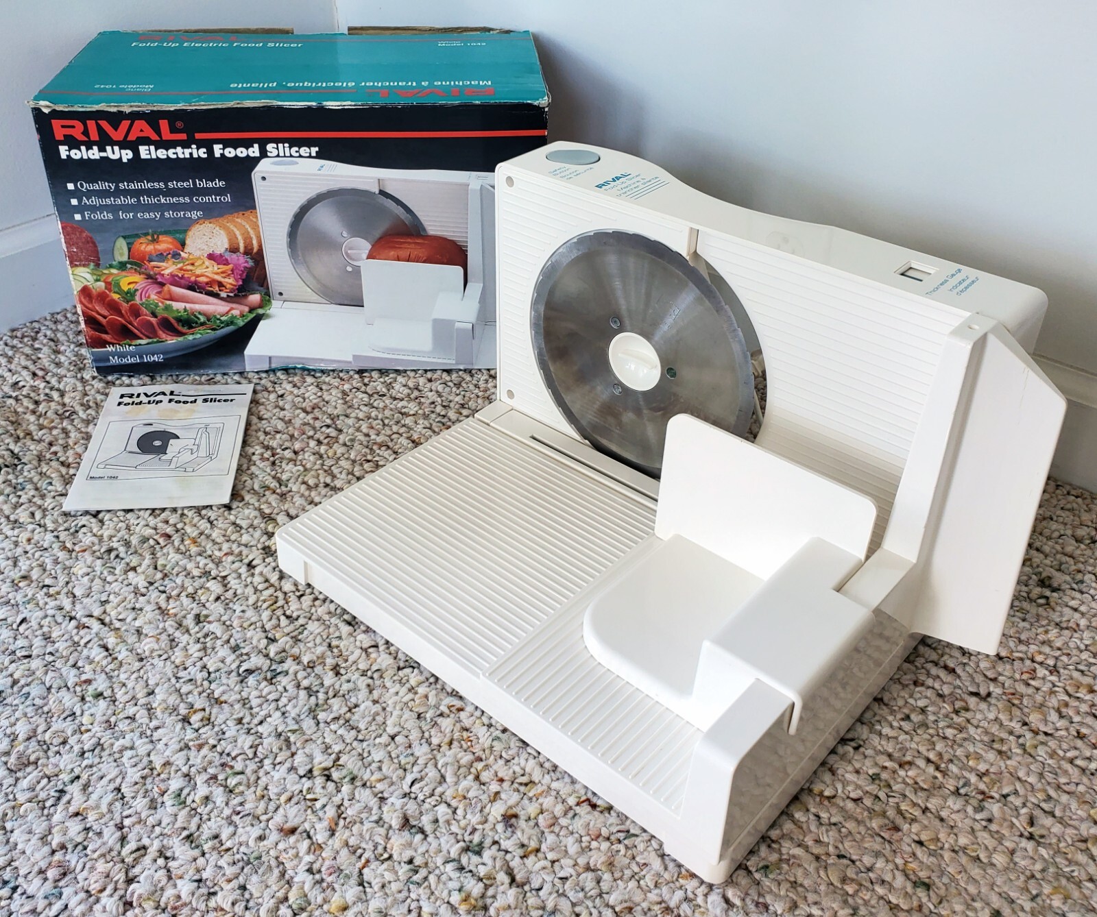 Rival Fold-Up Electric Food Slicer for Meat, Cheese & More Model 1042 TESTED
