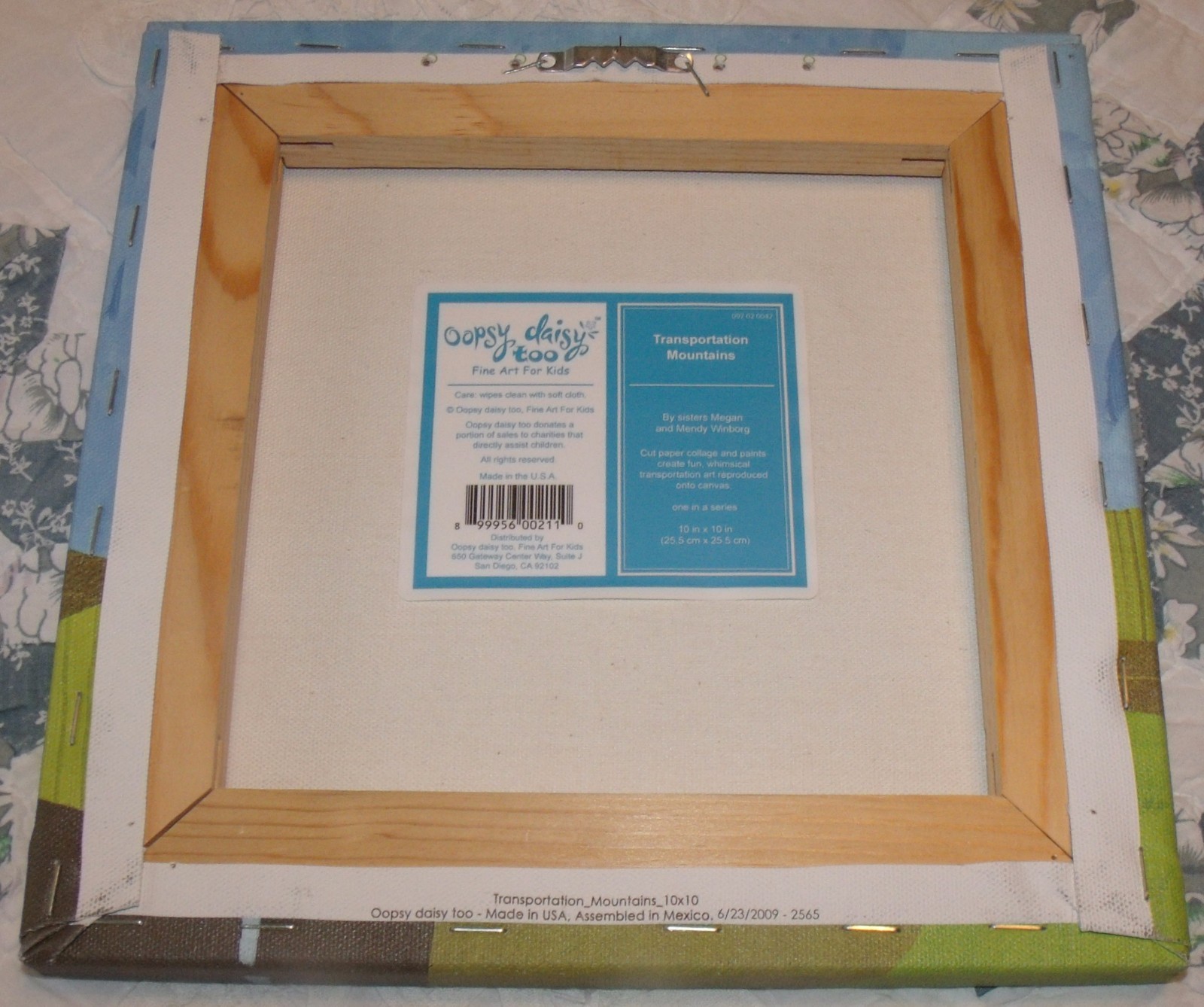 oopsy daisy too canvas wall hanging transportation mountains nwt